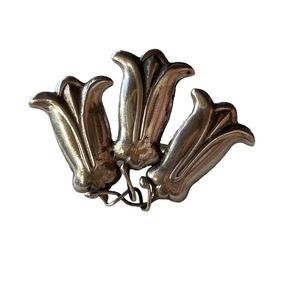 Vintage Silver Tulip Brooch